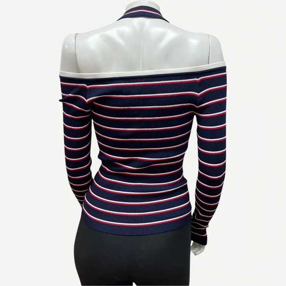 5/$20 Fankai striped halter cold shoulder S - Picture 5 of 5